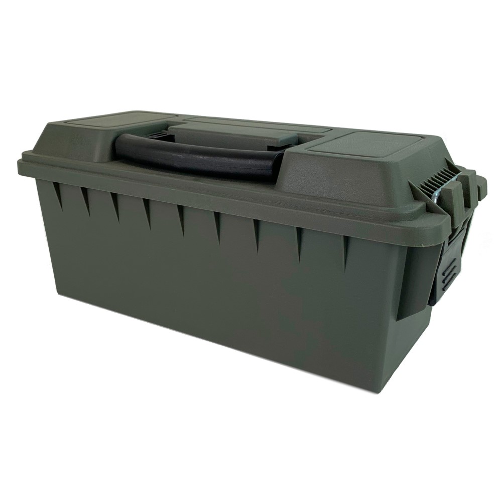 an image of the product Plastic Shotshell Can- Olive Drab- A10116