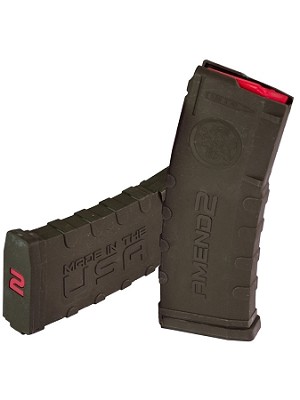 Amend2 AR-15 5.56x45mm Mod2 30-Round Magazine with Red Follower- ODG Polymer