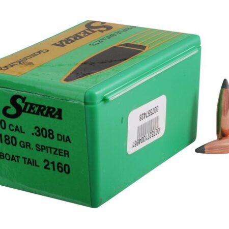 Sierra Bullets .30 Caliber (.308 Diameter) 180 Gr. GameKing Spitzer Boat Tail- Box of 100- 2160