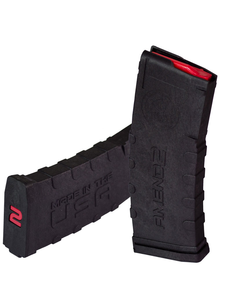 Amend2 AR-15 5.56x45mm Mod2 30-Round Magazine with Red Follower- Black Polymer