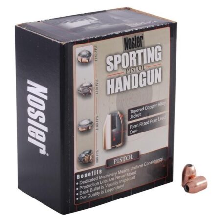 Nosler Bullets 9mm (.355 Diameter) 124 Gr. Sporting Handgun Jacketed Hollow Point- Box of 250- 43123