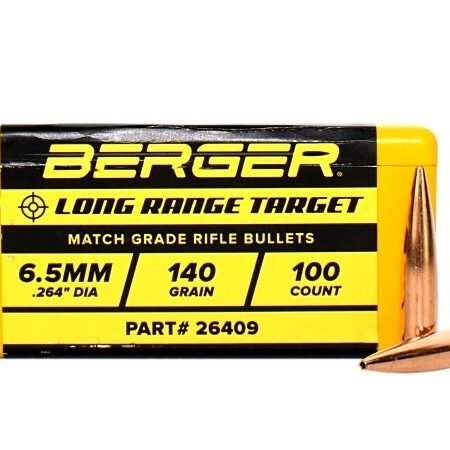 Berger Bullets .264 Caliber, 6.5mm (264 Diameter) 140 Gr Long Range Target Boat Tail- Box of 100