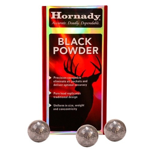 Hornady Muzzleloading Balls .50 Caliber (.490 Diameter) Lead Round Balls- Box of 100