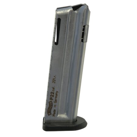 Walther P22 .22 Long Rifle 10-Round Magazine- Steel Nickel Plated- 512602
