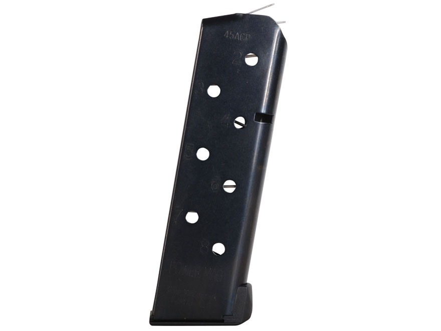 Chip McCormick Power Mag 1911 Officer/Compact .45 ACP 8-Round Magazine with Base Pad- Steel Black- 16132-C