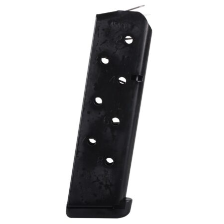 Chip McCormick Combat Power Mag 1911 Government/Commander .45 ACP 8-Round Magazine with Base Pad- Steel Black- 16131-C