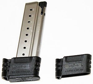 Springfield Armory XD-S 9mm Luger 9-Round Magazine- Stainless Steel- w/ Grip Sleeve #1 & #2- XDS09061