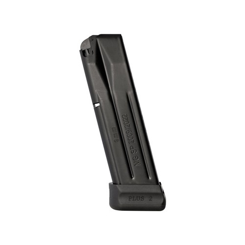 Mec-Gar Optimum Sig Sauer SP2009/2022 9mm Luger 17-Round Magazine with Base Pad- Steel Anti-Friction Black- MGSP917AFC
