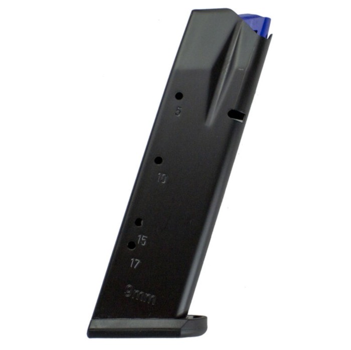 CZ 75 SP-01/Shadow II 9mm Luger 17-Round Magazine- Black- 11160