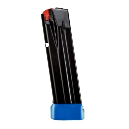 Walther PPQ M2/SF Pro 9mm Luger 17-Round Magazine with Blue Aluminum Extension- Steel Black- 2836335