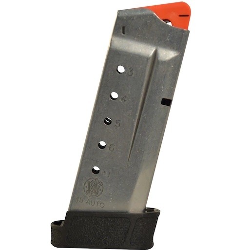 Smith & Wesson M&P Shield .45 ACP 7-Round Magazine with Black Finger Rest- Stainless Steel- 3005567