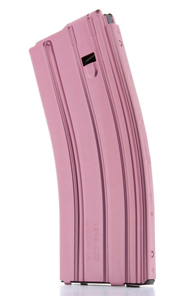 C Products Duramag AR-15 .223 Remington 30-Round Magazine with Black Anti-Tilt Follower- Aluminum- Pink- 3023003175CPD