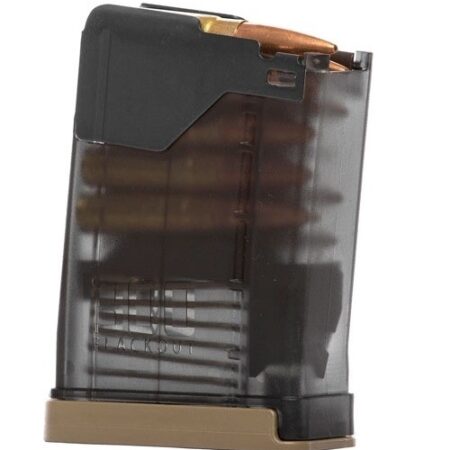Lancer L5AWM/B10 Hybrid AR-15 .300 Blackout 10-Round Magazine, FDE Floor Plate- Translucent Smoke- 428003