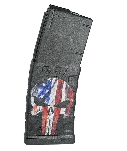 MFT Extreme Duty AR-15 5.56X45mm 30-Round Magazine- Punisher American Flag- EXDPM556D-AFPS-D