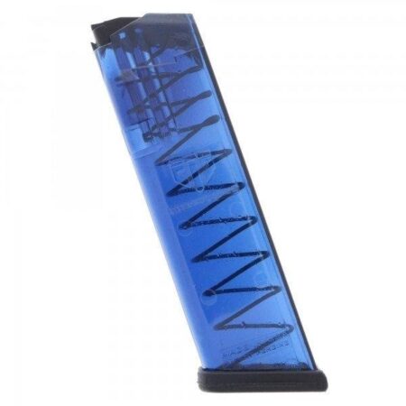 Elite Tactical System Glock 17/19/26/34 9mm Luger 17-Round Magazine- Blue Translucent Polymer- GLK-17BLU