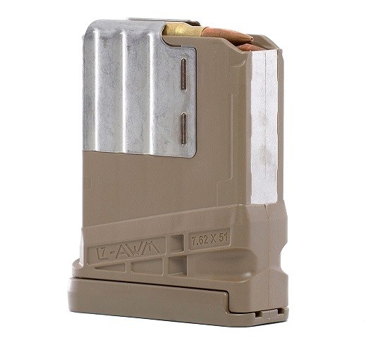 Lancer L7AWM SR-25 7.62X51 5-Round Magazine- Opaque Flat Dark Earth- L705FDE