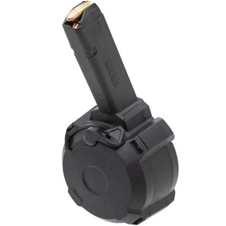 MAGPUL PMAG D-50 GL9 9mm Luger 50-Round Drum Magazine- Polymer Black- MAG1033-BLK