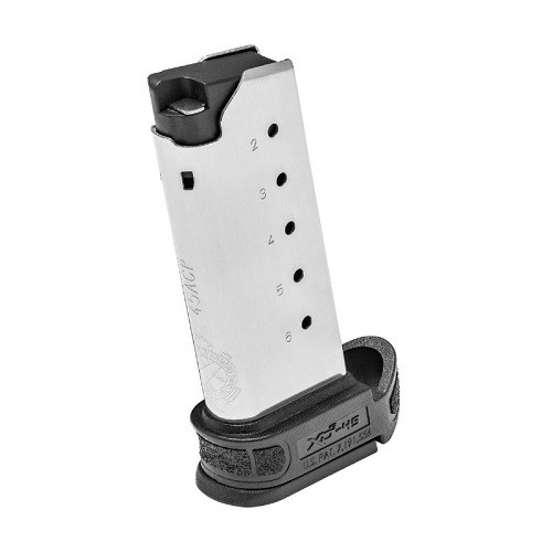 Springfield Armory XD-S Mod2 .45 ACP 6-Round Extended Magazine- w/ Grip Sleeve- Stainless Steel- XDSG5006