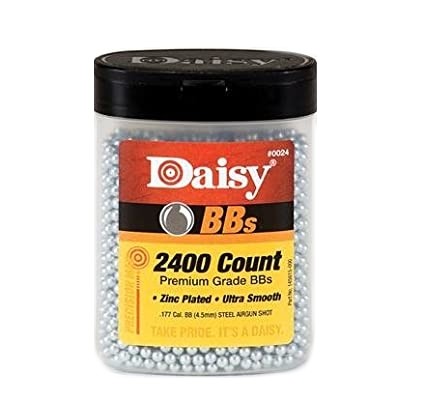 an image of the product Daisy PrecisionMax Steel .177 Caliber/4.5mm Zinc Plated Steel BB's- Bottle of 2400 - 980024-446