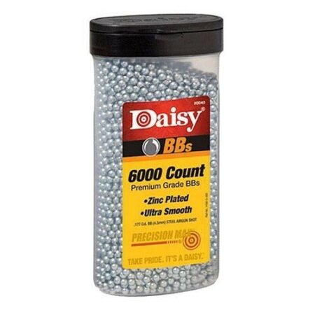 an image of the product Daisy PrecisionMax Steel .177 Caliber/4.5mm Zinc Plated BB's- Bottle of 6000 - 980060-444