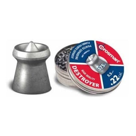 an image of the product Crosman Destroyer .22 Caliber/5.5mm Pointed Expanding Pellets- Tin of 175 - DES22
