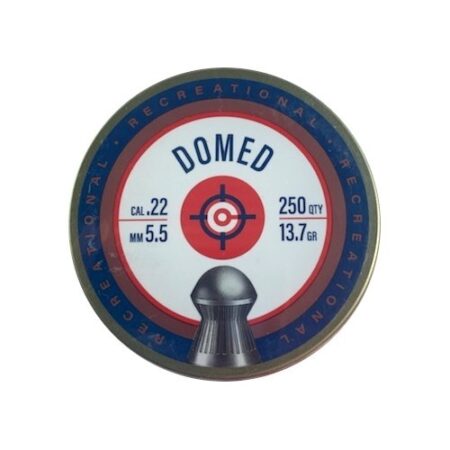 an image of the product Crosman Recreational .22 Caliber/5.5mm Domed Pellets- Tin of 250 - LDE2