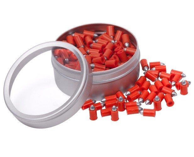 an image of the product Crosman Fast Flight Penetrators .177 Caliber/4.5mm Pointed High Velocity Pellets- Lead-Free- Tin of 150 - LF1754