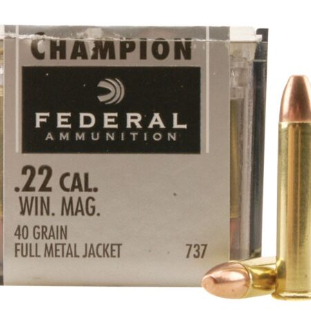 Federal Champion Target .22 Winchester Magnum Rimfire (WMR) 40 Gr. Full Metal Jacket- Box of 50