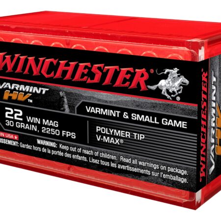 Winchester Varmint High Velocity .22 Winchester Magnum Rimfire (WMR) 30 Gr. Hornady V-Max- Box of 50