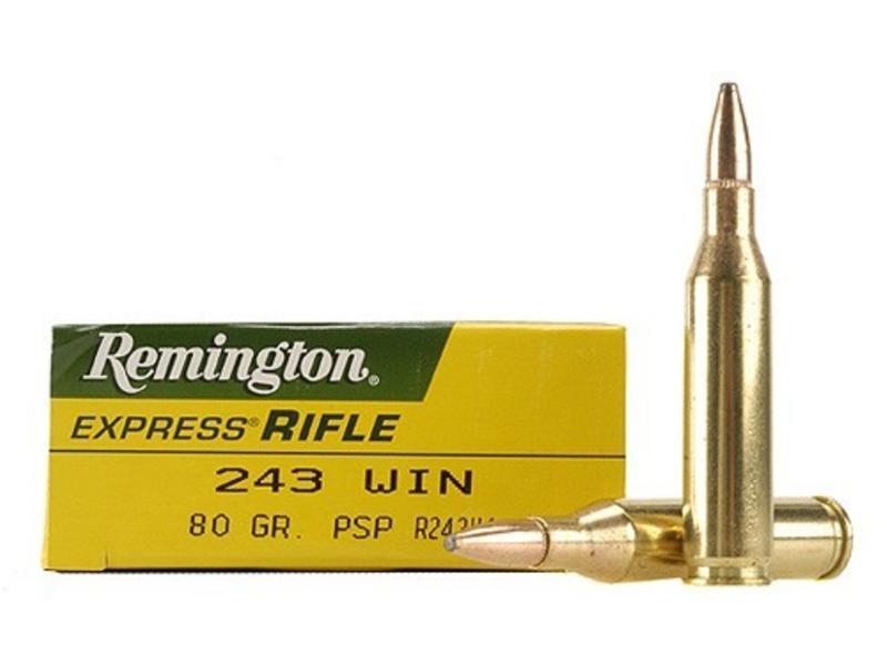 Remington Express .243 Winchester 80 Gr. Pointed Soft Point- Box of 20