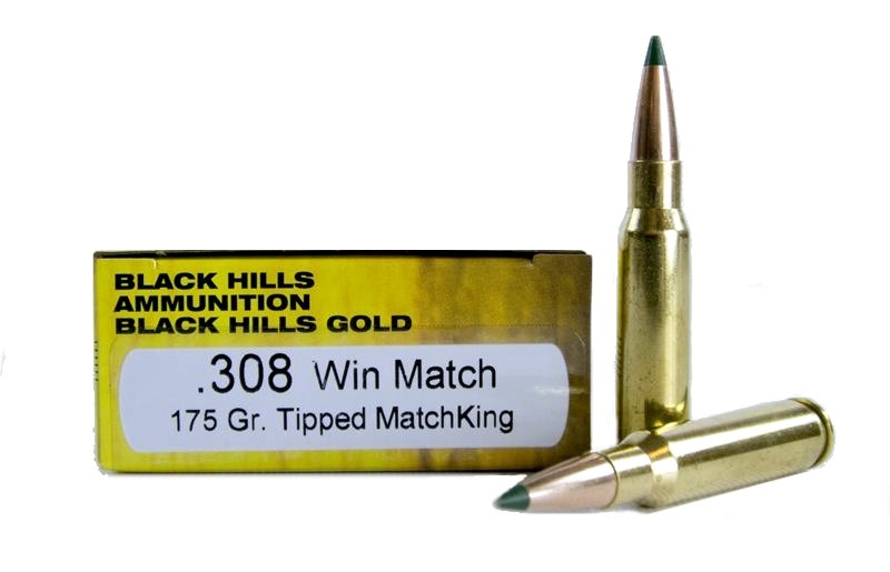Black Hills Gold .308 Winchester 175 Gr. Match Sierra Tipped MatchKing- Box of 20