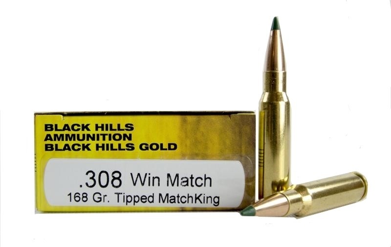 Black Hills Gold .308 Winchester 168 Gr. Match Sierra Tipped MatchKing- Box of 20