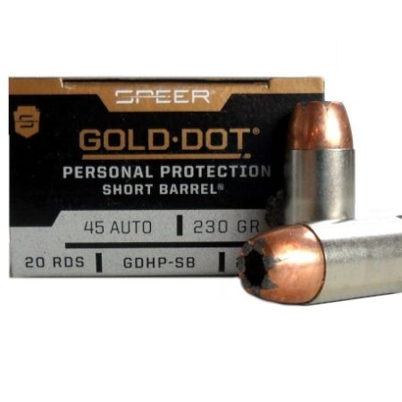 Speer Gold Dot Personal Protection Short Barrel .45 ACP 230 Gr. Gold Dot Jacketed Hollow Point- Box of 20