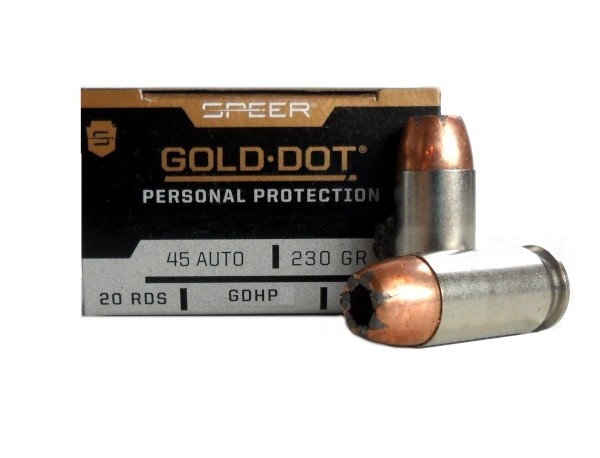 Speer Gold Dot .45 ACP 230 Gr. Gold Dot Jacketed Hollow Point- Box of 20