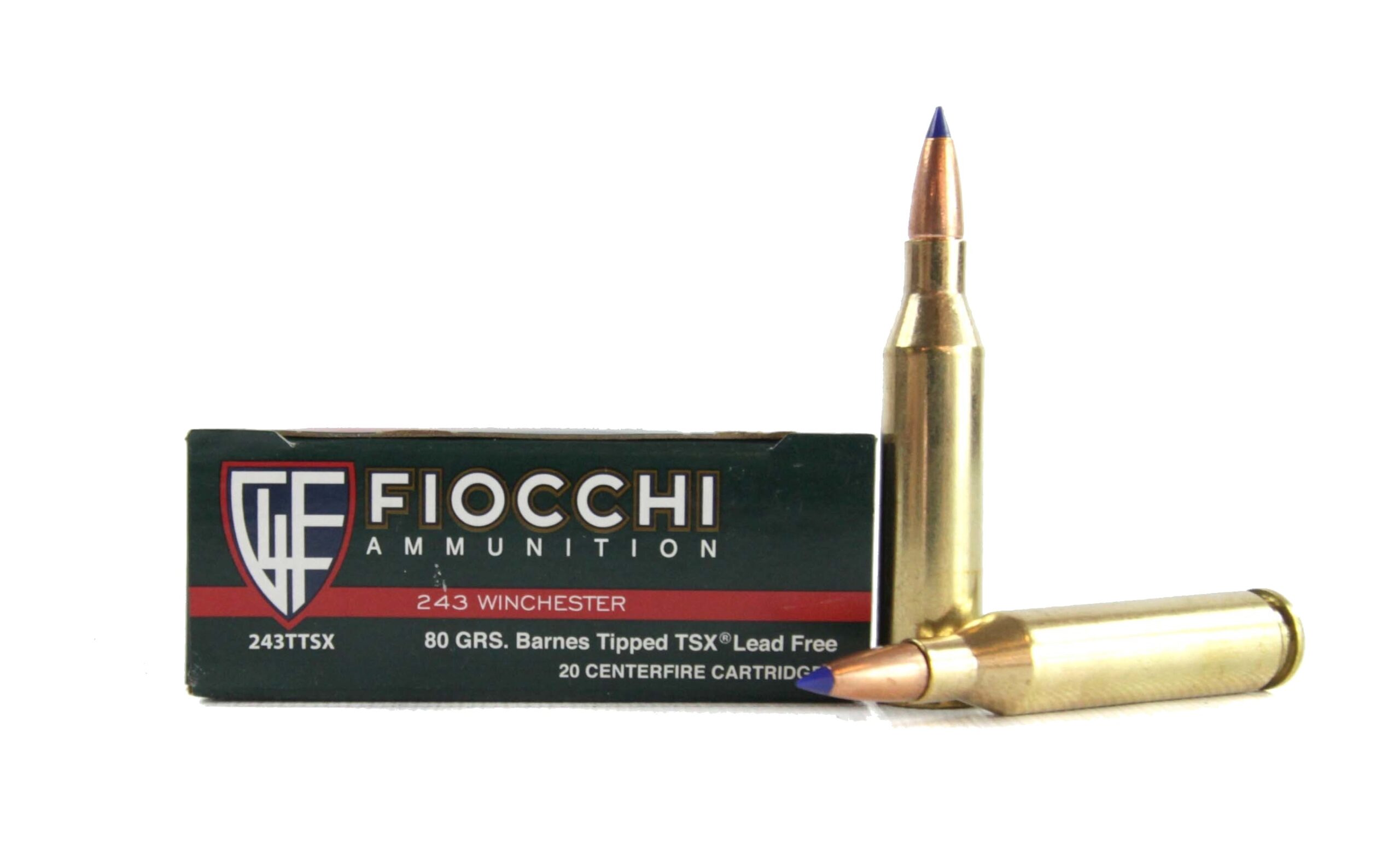Fiocchi Extrema .243 Winchester 80 Gr. Barnes Tipped TSX- Lead-Free- Box of 20