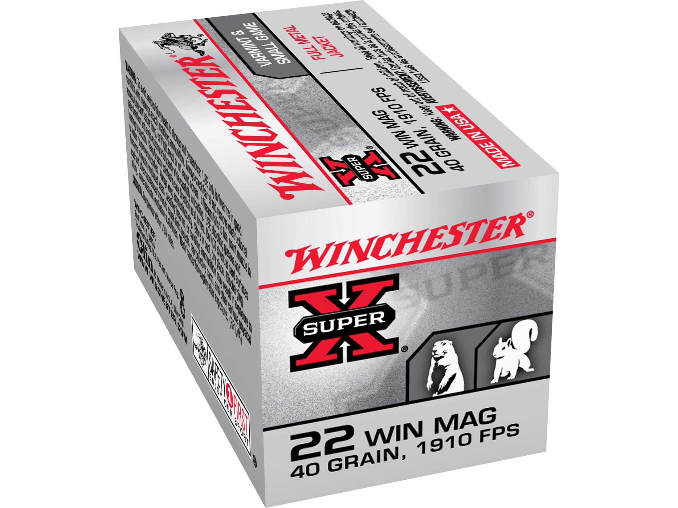Winchester Super-X .22 Magnum (WMR) 40 Gr. Full Metal Jacket- Box of 50