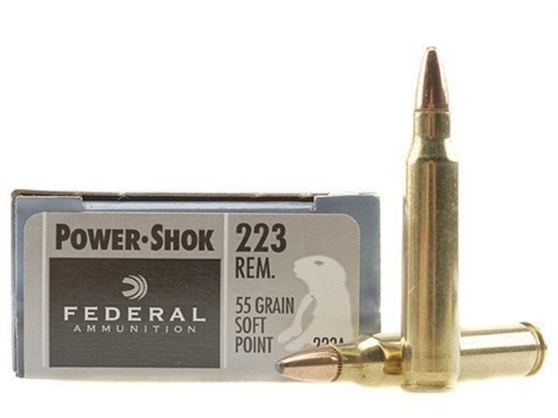 Federal Power-Shok .223 Remington 55 Gr. Soft Point- Box of 20