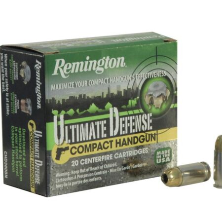 Remington Compact Handgun Defense .380 ACP 102 Gr. Brass JHP- Box of 20