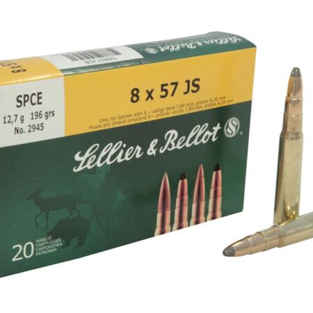 Sellier & Bellot 8x57mm JS Mauser 196 Gr. Soft Point Cut-Through Edge- Box of 20