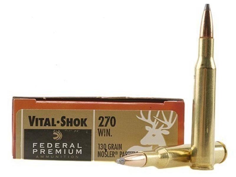 Federal Premium Vital-Shok .270 Winchester 130 Gr. Nosler Partition- Box of 20