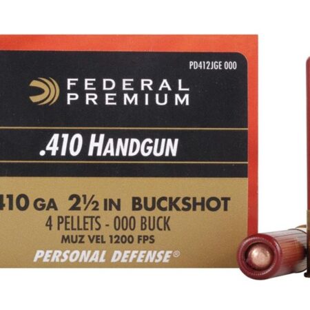 Federal Premium Personal Defense .410 Bore 2-1/2" 000 Buckshot 4 Pellets- Box of 20