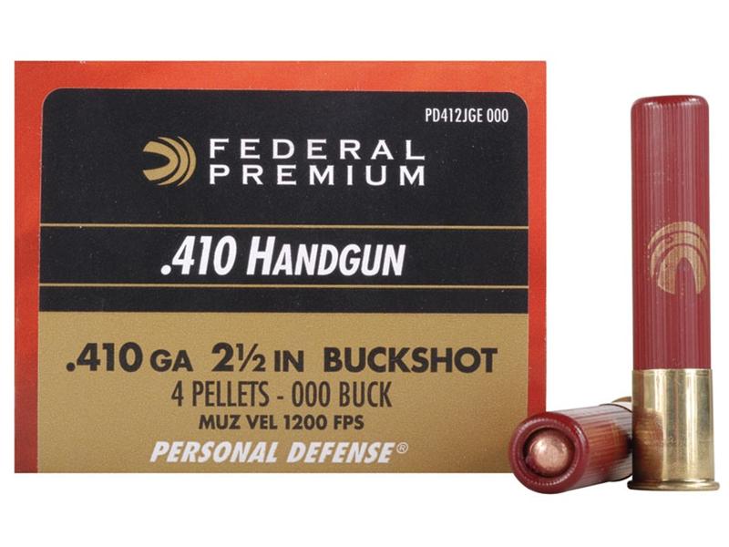 Federal Premium Personal Defense .410 Bore 2-1/2" 000 Buckshot 4 Pellets- Box of 20