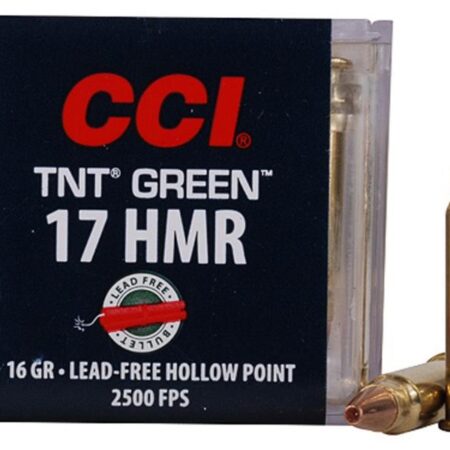 CCI .17 Hornady Magnum Rimfire (HMR) 16 Gr. Speer TNT Green Hollow Point- Lead-Free- Box of 50