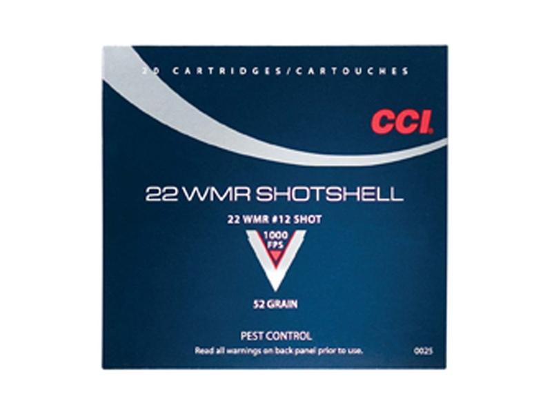 CCI Shotshell .22 Winchester Magnum Rimfire (WMR) 52 Gr. #12 Shot Shotshell- Box of 20