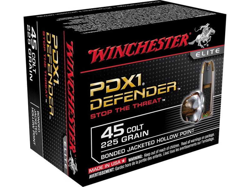 Winchester Supreme Elite Self Defense .45 Long Colt 225 Gr. Bonded PDX1 Jacketed Hollow Point- Box of 20
