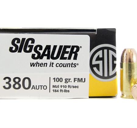 SIG SAUER Elite Performance .380 ACP 100 Gr. Full Metal Jacket- Box of 50