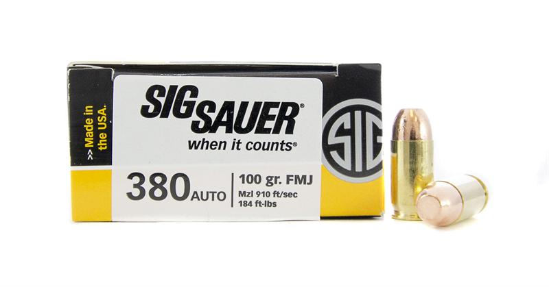 SIG SAUER Elite Performance .380 ACP 100 Gr. Full Metal Jacket- Box of 50