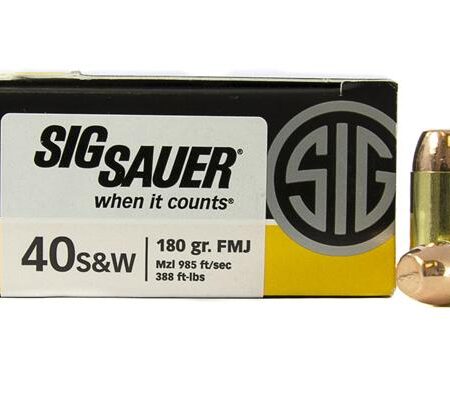 SIG SAUER Elite Performance .40 S&W 180 Gr. Full Metal Jacket- Box of 50