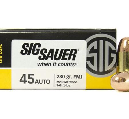 SIG SAUER Elite Performance .45 ACP 230 Gr. Full Metal Jacket- Box of 50