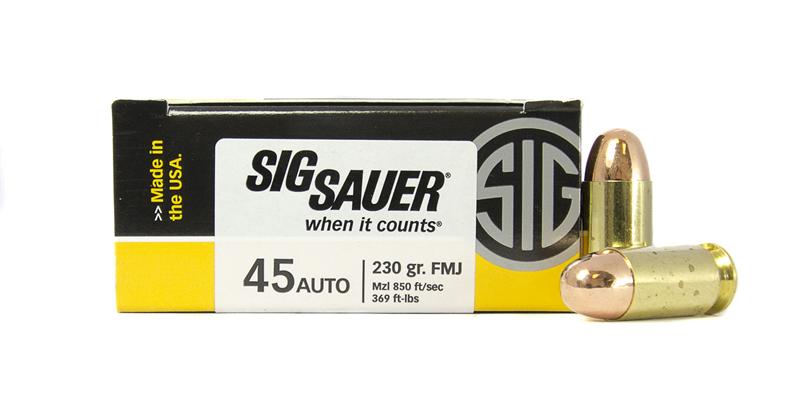 SIG SAUER Elite Performance .45 ACP 230 Gr. Full Metal Jacket- Box of 50